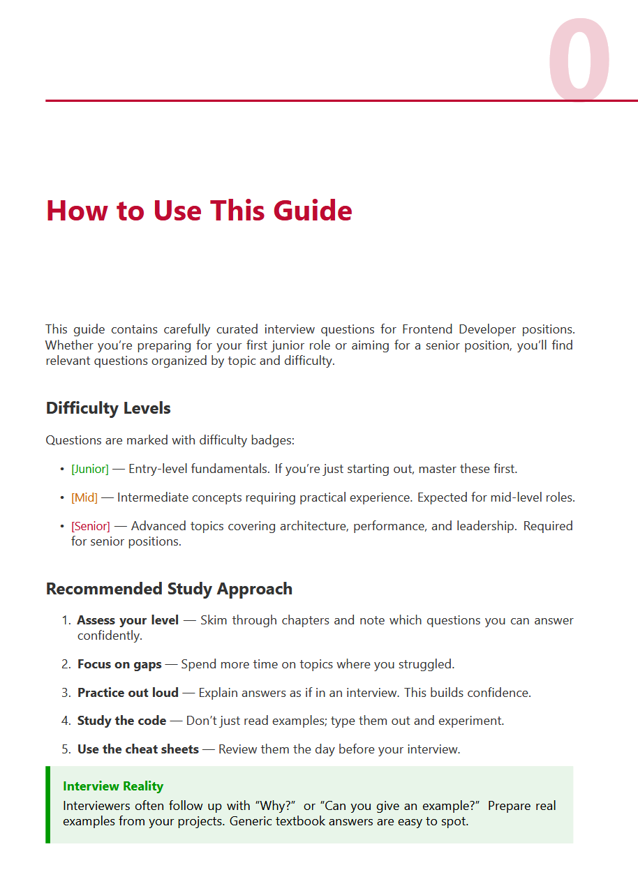 Frontend Developer Interview Guide 2026